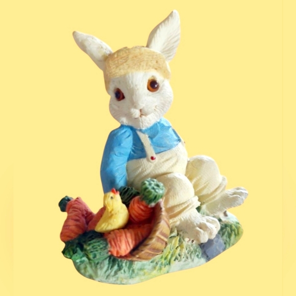 VINTAGE "BUNNY GARDEN GALA" LIMITED EDITION BUNNY FIGURINES RESIN HAND-PAINTED - Picture 2 of 9